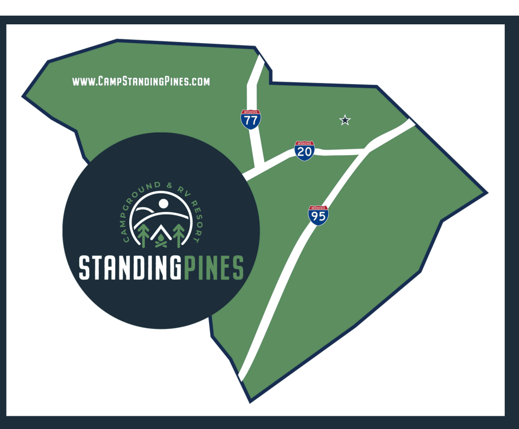 Standing Pines Resort logo on SC State Map
