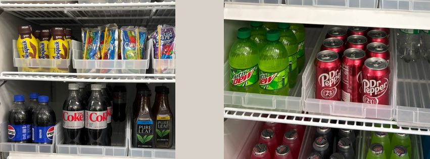 Soda and other drinks at Standing Pines Campground store.